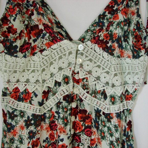 Free People Claire Floral Boho Maxi Slip Dress Sleeveless Crochet Lace NEW XS - Picture 13 of 15